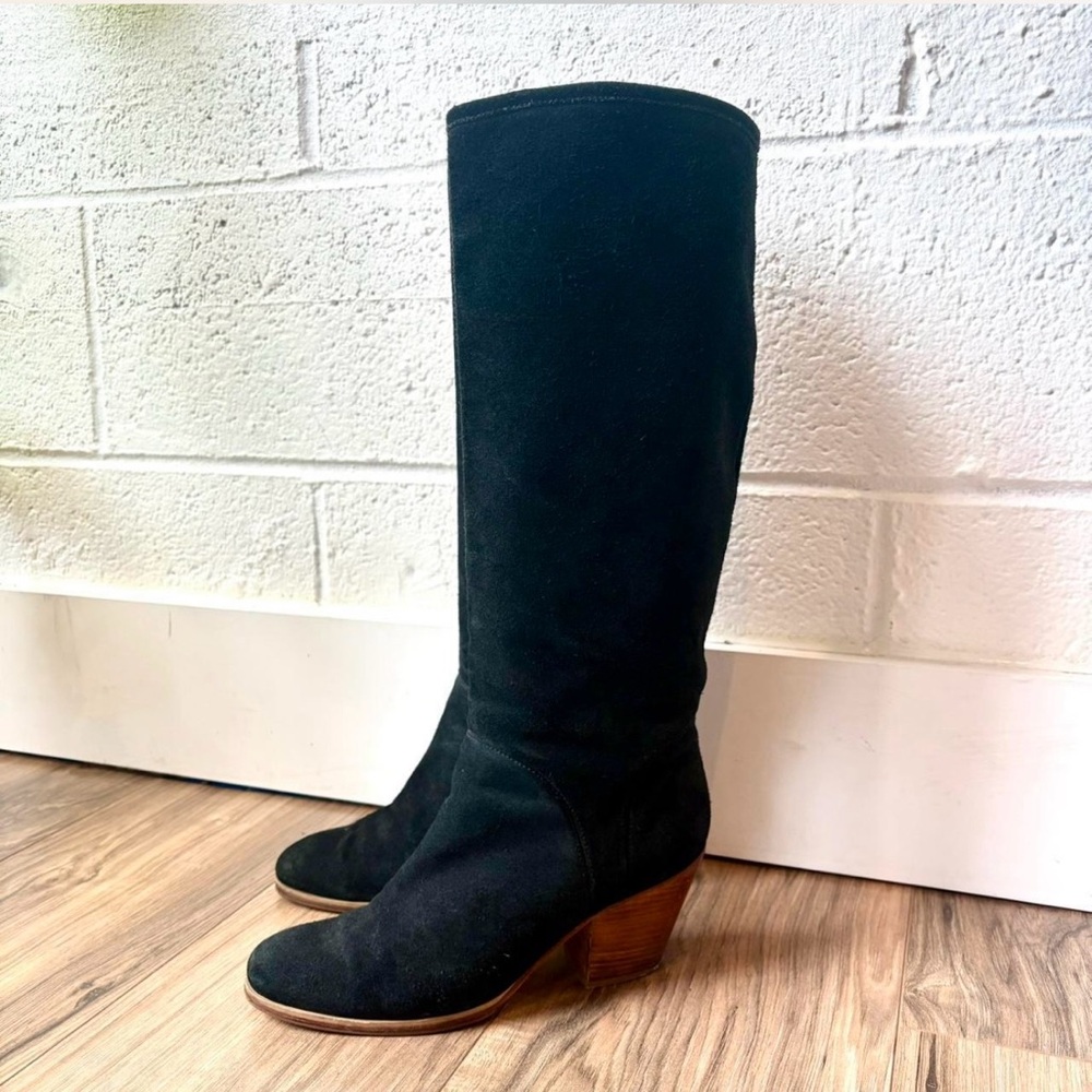 Rachel Comey Black Suede Carrier Tall Boots. Size 9.